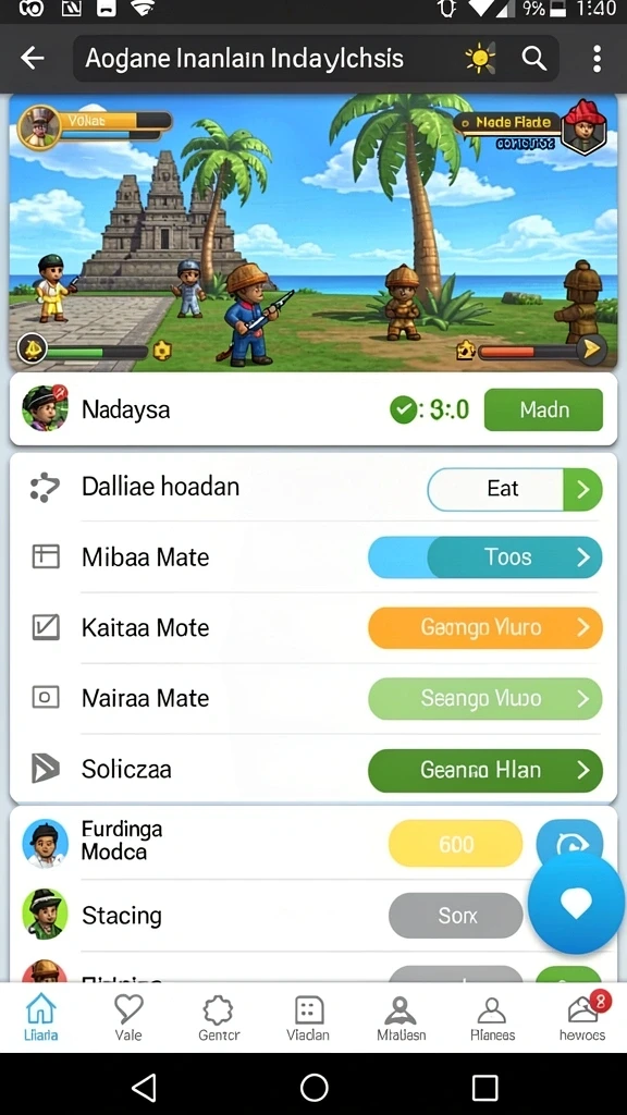 Tampilan menu utama dengan desain yang menarik.