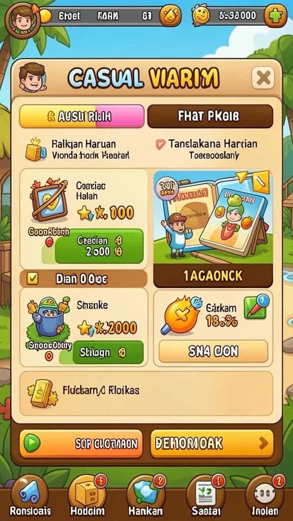 Tantangan menarik di setiap level permainan.