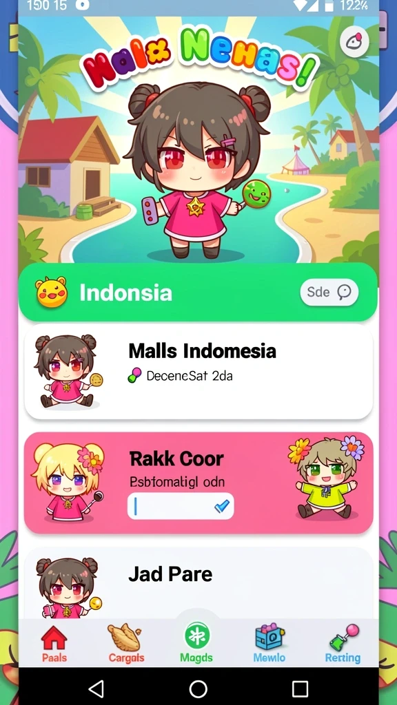 Tampilan layar awal yang menarik perhatian.