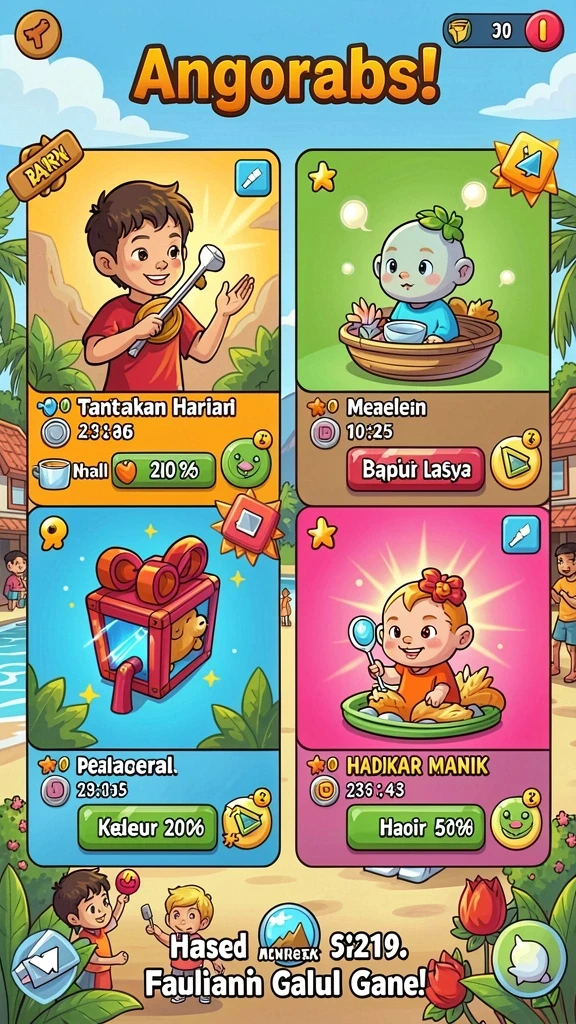 Screenshot menunjukkan variasi permainan yang ditawarkan.